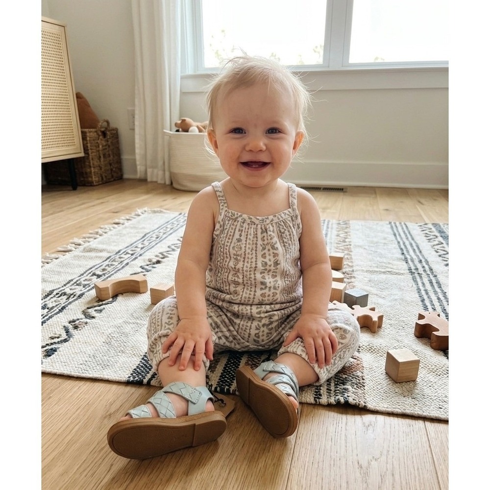 Lucky‎ Brand Toddler Girl Woven Sandals Soft Blue Summer Shoes Cute & Comfy